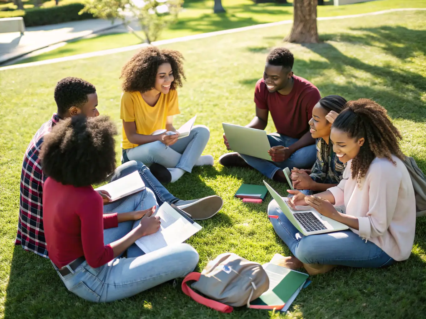 A photo of a group of young people participating in a Champs des Possibles-supported youth cultural exchange program, highlighting international collaboration and learning.